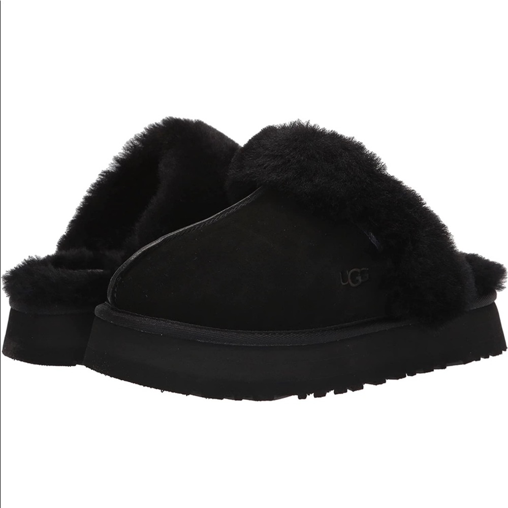 UGG black platform slippers
